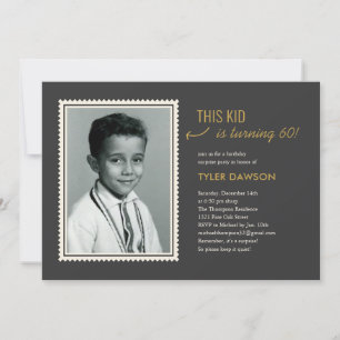 Invitation Tout âge Vieux Photo Surprise 60e anniversaire Inv