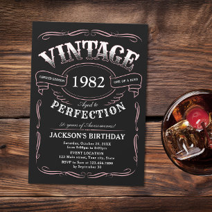 Invitation Tout âge Vintage Whiskey Thème Anniversaire Invita