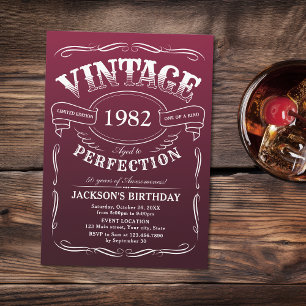 Invitation Tout âge Vintage Whiskey Thème Anniversaire Invita