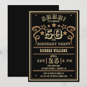 Invitation Tout âge Vintage Whiskey Thème Surprise Anniversai