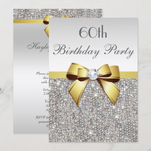 Invitation Tout arc d'or de paillettes d'argent de fête