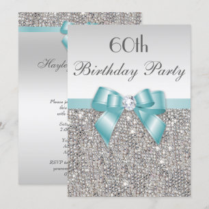 Invitation Tout arc turquoise de paillettes d'argent de fête