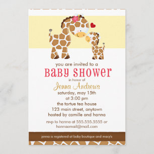 Invitation Tout Baby shower de Girafe Coupe du genre