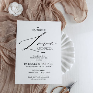 Invitation Tout Ce Dîner De Répétition De Pizza Et D'Amour
