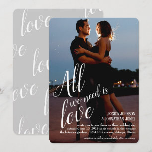 Invitation Tout Ce Dont Nous Avons Besoin Est Love Photo Fair