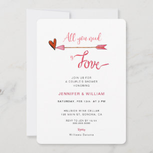 Invitation Tout ce dont vous avez besoin est amour valentines