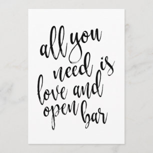 Invitation Tout ce dont vous avez besoin est l'amour et un ba