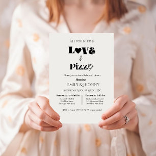Invitation Tout ce dont vous avez besoin est l'amour & Pizza 