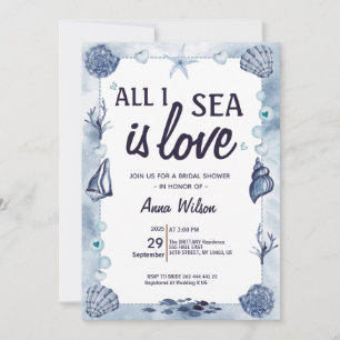 Invitation Tout ce que je vois est amour Bridal Shower aquare