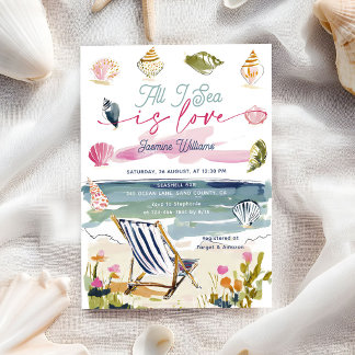 Invitation Tout ce que je vois est amour Coquillages Bridal S