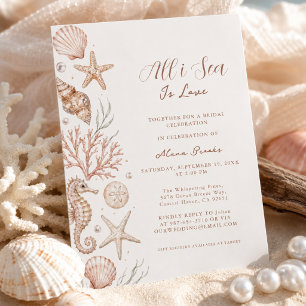 Invitation Tout ce que je vois est l'amour Art de coquille ne