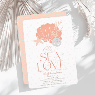 Invitation Tout ce que je vois est un Amour Rose Coquillage E