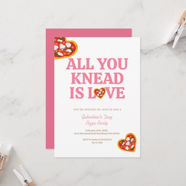 Invitation Tout ce que vous connaissez est l'amour Valentine  (Devant/Arrière en situation)