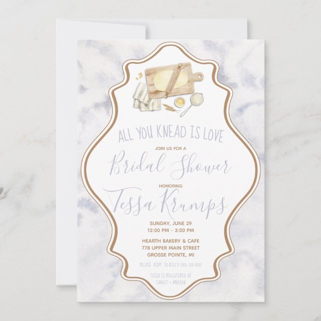 Invitation Tout ce que vous Knead est Love Baking Pâtisserie  (Devant)