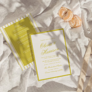 Invitation Tout Compris Citron Jaune Ancien Argent