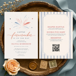 Invitation Tout dans un petit pétard Bébé Fête Prénatale du 4