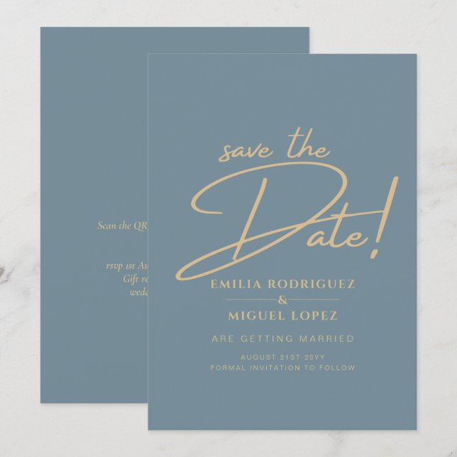 Invitation Tout-en-1 Elégant verre de mer Turquoise Mariage o (Devant / Derrière)