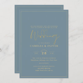 Invitation Tout-en-1 Elégant verre de mer Turquoise Mariage o