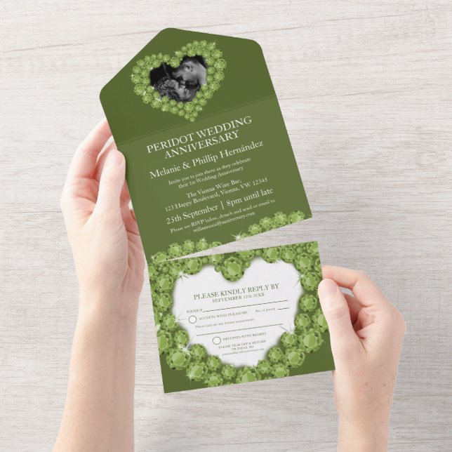 Invitation Tout En Un 1ère période mariage photo d'anniversaire (Déchirure)