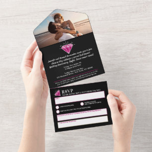 Invitation Tout En Un 2e anniversaire de mariage garnet gemstone
