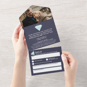 Invitation Tout En Un 60e anniversaire de mariage diamant gemstone