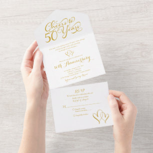 Invitation Tout En Un À 50 ans de mariage, réponse à l'invitation
