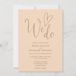 Invitation Tout En Un À Nous Faisons Coeur Soft Peach Mariage