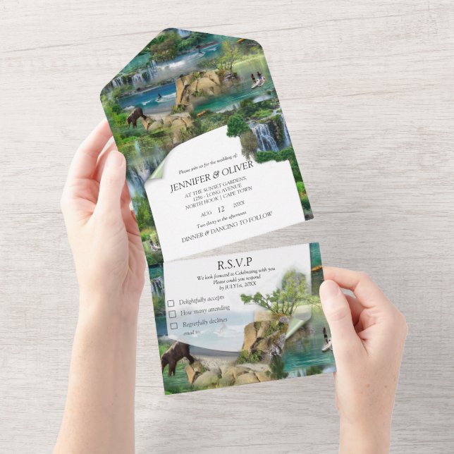 Invitation Tout En Un Activités nautiques Tout en un Mariage Inviter (Déchirure)