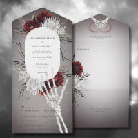 Amour & os Éffrayant Rouge Floral Mariage Dîner