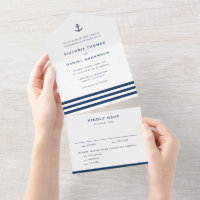 Ancre bleue marine Mariage nautique
