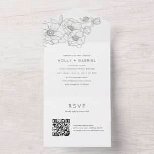Invitation Tout En Un Anemone Bouquet Mariage Tout en un