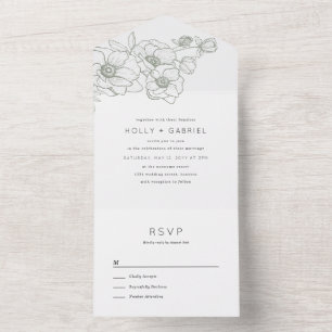 Invitation Tout En Un Anemone Bouquet Mariage Tout en un