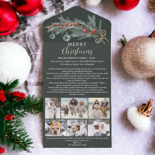 Invitation Tout En Un Année d'examen pin rouge Joyeux Noël 6 photos