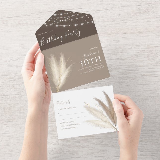 Invitation Tout En Un Anniversaire de la Pampa (Déchirure)