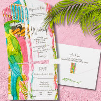 Aquarelle Oiseau exotique Mariage caribéen luxuria
