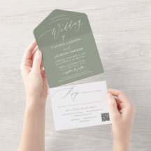 ArtsApp Moderne Calligraphie Sage Mariage vert