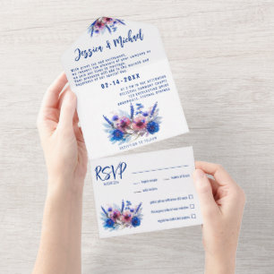 Invitation Tout En Un 💍 Avec Menu Pastel Whispers Meadows