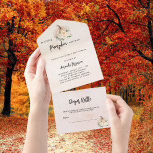 Invitation Tout En Un Baby shower chute dans l'amour citrouille tombole