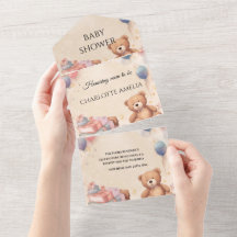 Baby shower d'ours en peluche mignon