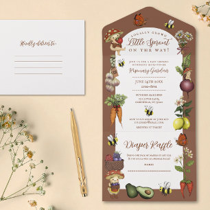 Invitation Tout En Un Baby Shower Été pour Petit Germe Cultivé Localemen