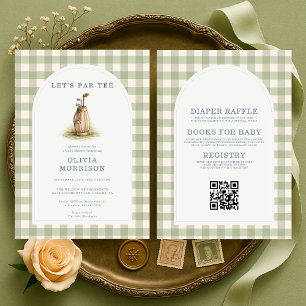 Invitation Tout en Un Baby Shower Golf Par-Tee