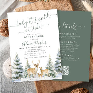 Invitation Tout en un bébé il fait froid dehors baby shower