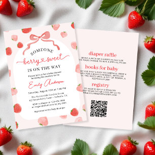 Invitation Tout en un Berry Sweet Croquette Bow Baby shower