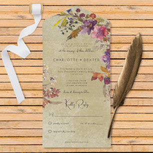 Invitation Tout En Un Bijou Boho Rustique Tone Floral Sage No Dinner