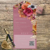 Bijou Boho vintage et code QR floral rose