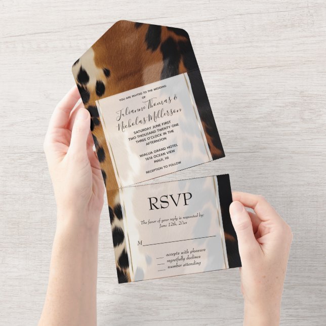 Invitation Tout En Un Black Brown Gold (Déchirure)