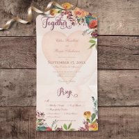 Boho Floral Heart Peach Jewel Diner