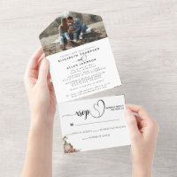 Boho naturel Cottagecore Floral Mariage Photo RSVP