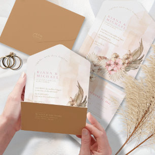 Invitation Tout En Un Boho Oasis Mariage ID959