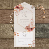 Boho Rust Fall Floral Frame on Cream No Dinner